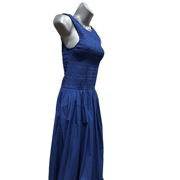 NWT Madewell The Melody Scoopback Smocked Midi Dress size XXS in navy NV423 - Picture 10 of 10